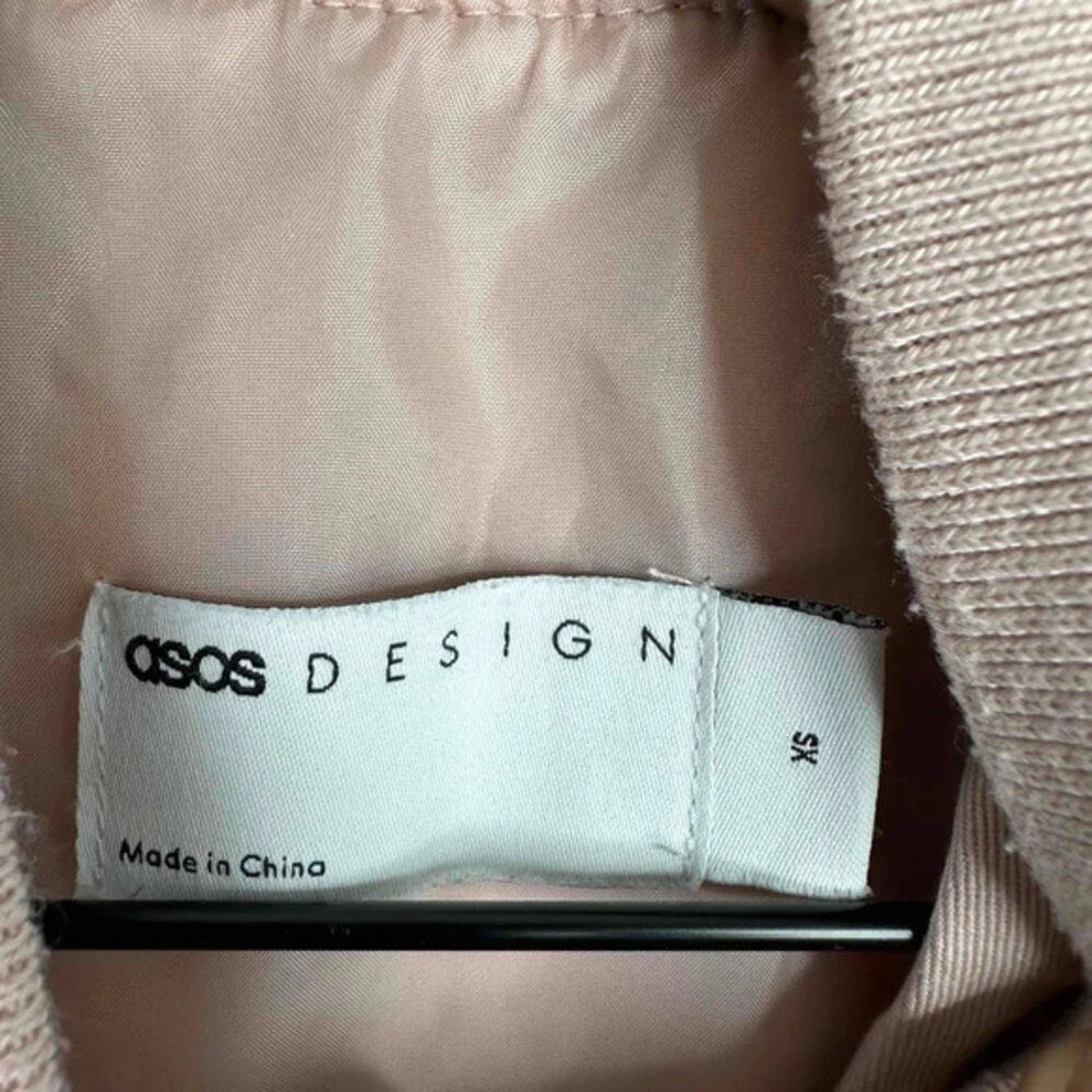 ASOS Jacket Women’s XS Pink Oversized Zip Pockets Y2K Everyday Retro Bomber - Picture 6 of 9